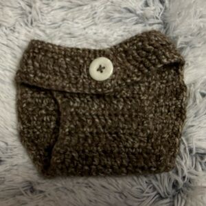 Newborn Diaper cover - Knitted - Brown - Accessory